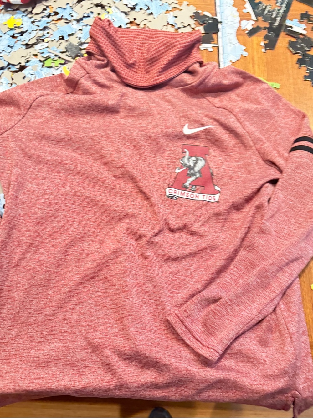 Alabama Crimson Tide Pressbox Red Quarter-Zip Sweatshirt - Picture 7 of 8